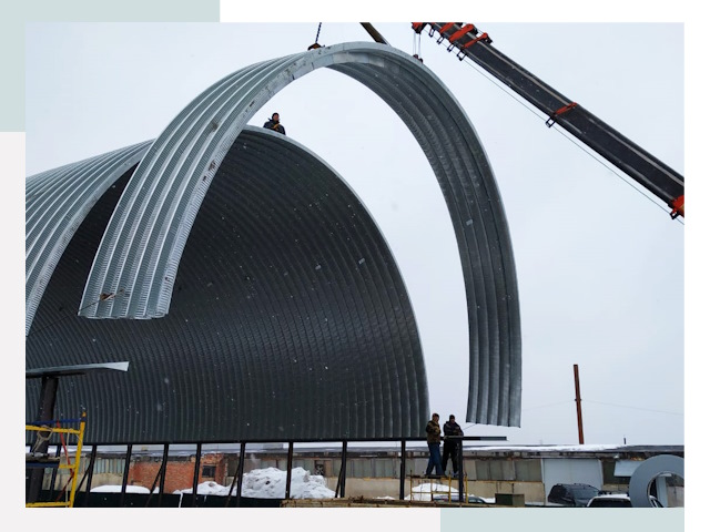 Полукруглые ангары в Сердобске